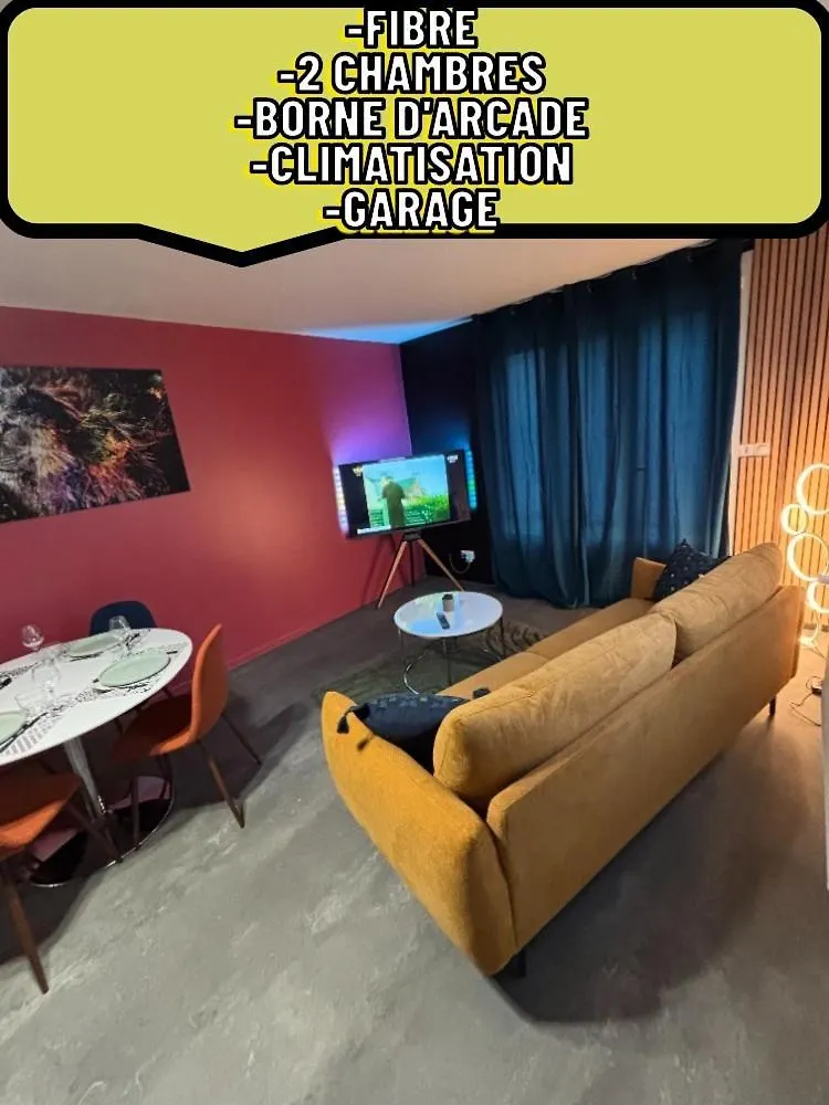 5 Min Moulins Duplex -Clim -Wifi -Borne D Arcade -Garage 25 Min Le Pal Apartment Yzeure 0*,